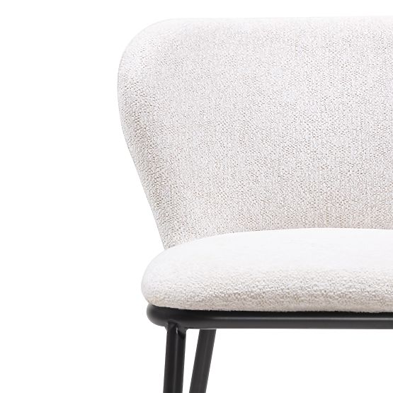 Yasmin II Bar Stool, Ecru/Black Legs