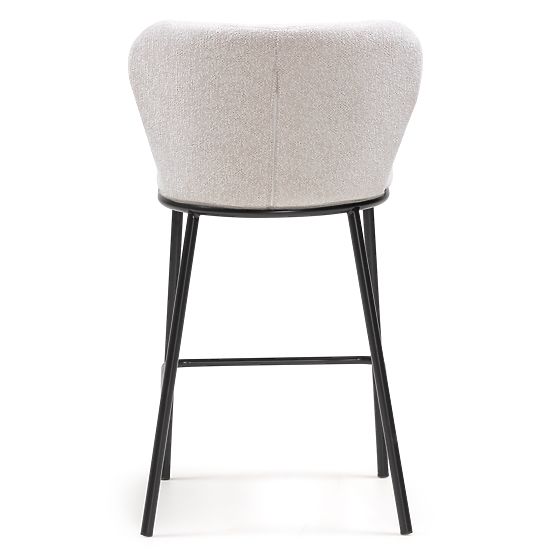 Yasmin II Bar Stool, Ecru/Black Legs