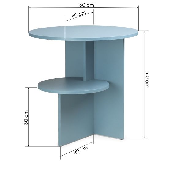 Yaso Round Side Table, Chalk Blue