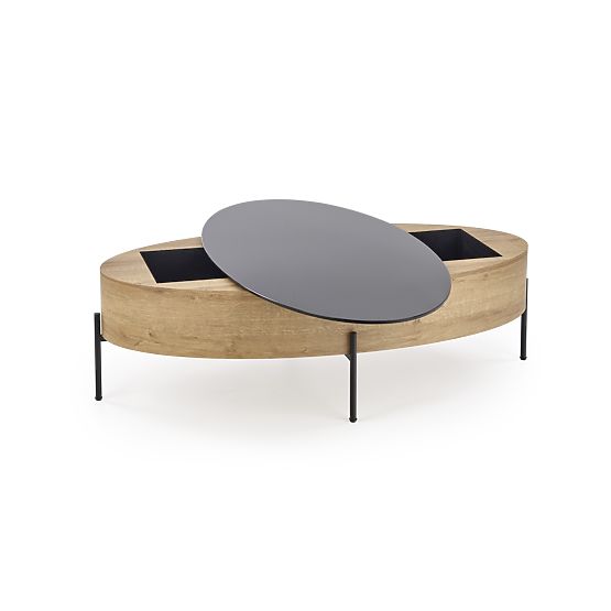 ZENGA Table with Function Black / Golden Oak