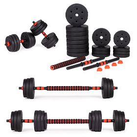 Adjustable Dumbbells 2 x 15kg Dumbbell Set 30kg Bar