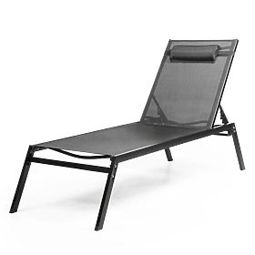 Adjustable Garden Lounger Paraiso, Black/Graphite