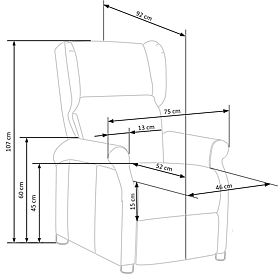 AGUSTIN 2 Blue Recliner Chair