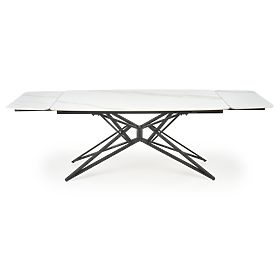 ALFREDO Extendable Table, White Marble / Black (2p=1pc), Halmar