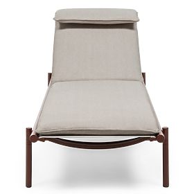 Amarello Adjustable Garden Lounger, Aluminum, Light Beige/Burgundy Brown