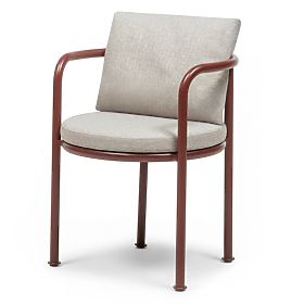 Amarello Garden Chair Aluminum, Light Beige/Burgundy Brown Rounded