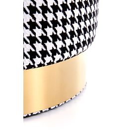 ARUNA pouf black/white/gold (1p=1pc), Halmar