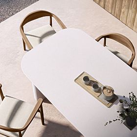 Astiara Garden Table 240 cm, Cement, Light Beige, Matte