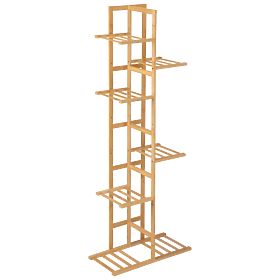 Bamboo Flower Stand HERVEL Natural 7 Shelves