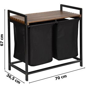 Bamboo Laundry Basket HANOI BLACK