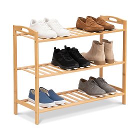 Bamboo Shoe Rack 3 Levels Astaria
