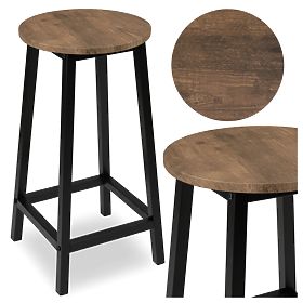 Bar Stool Flint Rustic Loft Industrial Aged Oak