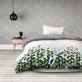 BASIC Bedding Green Color Printed Plant Motif Modern Style 155x220*2+80x80*2 AmeliaHome