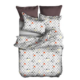 BASIC Grey Bedding with Geometric Pattern 155x220_80x80*1 DecoKing