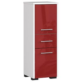 BATHROOM CABINET FIN COLUMN 30 2D 1DR 85cm RED GLOSS