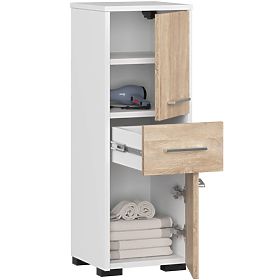 BATHROOM CABINET FIN COLUMN 30 2D 1SZ 85cm PK WHITE / SONOMA