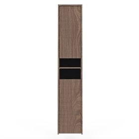 Bathroom Cabinet, Tall Column Pezzo Walnut, Grooved