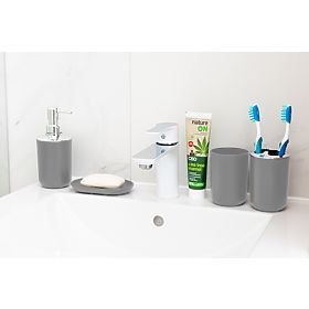 Bathroom Set FLORES 6 Pieces Gray