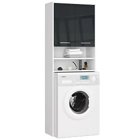 BATHROOM SHELF FIN OVER WASHING MACHINE WHITE / GRAPHITE GLOSS