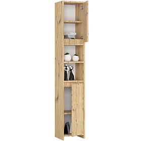 Bathroom Shelf Uni - Artisan Oak - 2 Doors 2 Niches