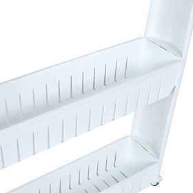 Bathroom Shelves on Wheels White 3 Levels Leira