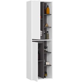 BATHROOM WALL CABINET VAMI W50 2D 6P WHITE / GRAPHITE GRAY