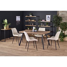 BERLIN Extendable Table 140-180 cm, Top - Walnut, Frame - Black (2p=1pc)