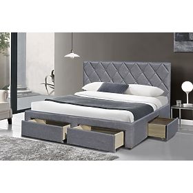 BETINA 160 Bed with Drawers Gray (4p=1pc), Halmar