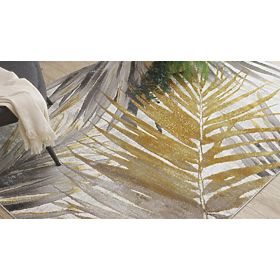 BLISS Z217AZ276 Carpet Gold / Gray - Palm Leaves, Modern, Textured
