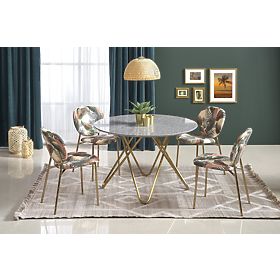 BONELLO Table, Top - Gray Marble, Legs - Gold (2p=1pc)