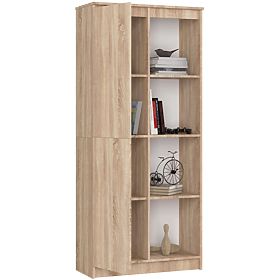 BOOKCASE R80 1D 4P CLP OAK SONOMA
