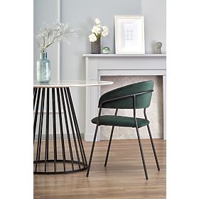 BRODWAY Table Top - White Marble, Leg - Black (2pcs=1set)