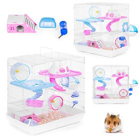 Cage for Hamsters, Guinea Pigs, and Rodents with Complete Equipment, PETSI