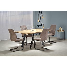 CAPITAL Table 160-200 cm, Golden Oak / Black (2p=1pc)