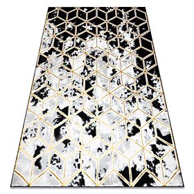 Carpet ALLURE 1966 Cube 3D - Structural, Stylish, Glamour Black/Gold