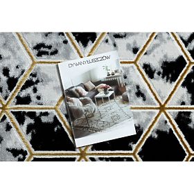 Carpet ALLURE 1966 Cube 3D - Structural, Stylish, Glamour Black/Gold, F.H.Kabis