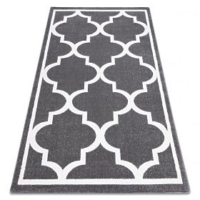 Carpet SKETCH - F730 Moroccan Clover Pattern, Gray Grid / White
