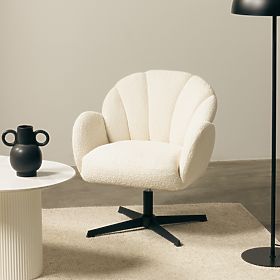 Casablanca Swivel Chair White, Boucle, lectus