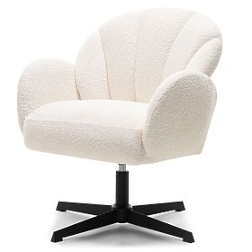 Casablanca Swivel Chair White, Boucle, lectus