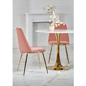 CASEMIRO Table Top - White Marble, Leg - Gold (2p=1pc), Halmar