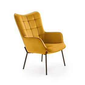 CASTEL Relaxation Armchair Black / Mustard