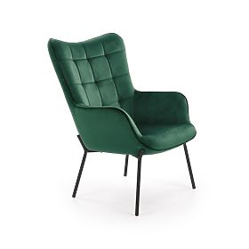 CASTEL Relaxation Chair Black/Dark Green, Halmar