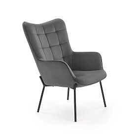 CASTEL Relaxation Chair Black / Light Gray, Halmar