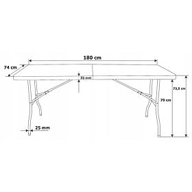 Catering Set FETA WHITE 180 cm + 6 BASICO Chairs