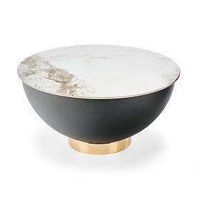 CECILIA coffee table white marble / gray / gold (2p=1pc), Halmar
