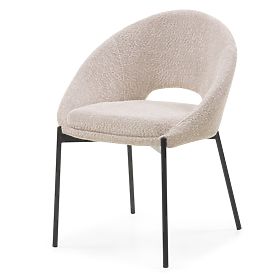 Chair with Backrest Opening Luigi Beige/Black Legs, lectus