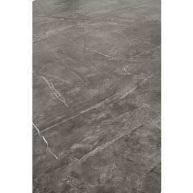 CHARLES extendable table, top – grey marble, legs – black, Halmar