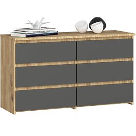 CHEST OF DRAWERS CL100 6DR ARTISAN OAK / GRAY