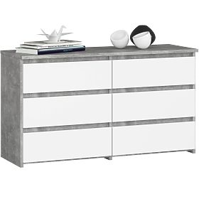CHEST OF DRAWERS CL100 6DRW CONCRETE / WHITE