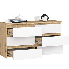 CHEST OF DRAWERS CL100 6DRW PK OAK ARTISAN / WHITE